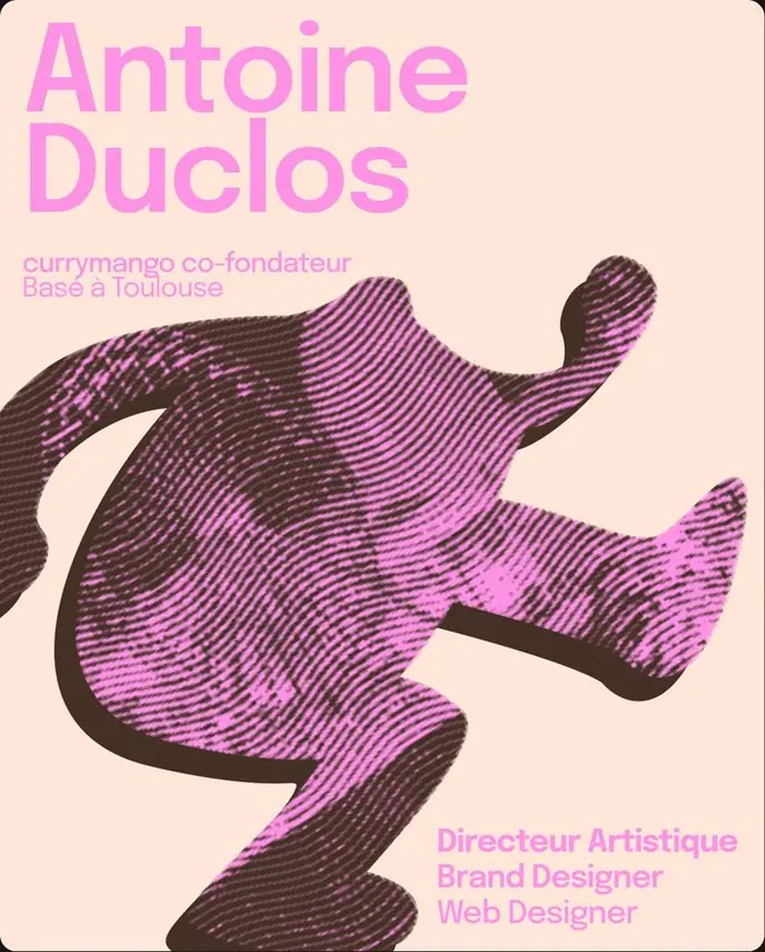 Antoine Duclos, co-fondateur de currymango, basé à Toulouse : directeur artistique, brand designer, web designer.