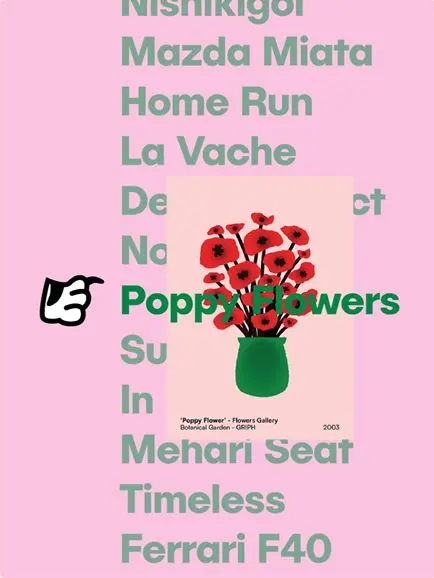 Liste des affiches GRIPH, Poppy Flowers survolée avec son aperçu.